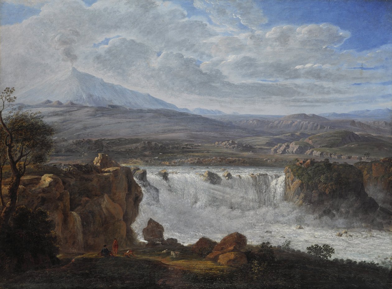 Caracciho vodopád poblíž Aderna na úpatí hory Etna od Karl Gothard Grass