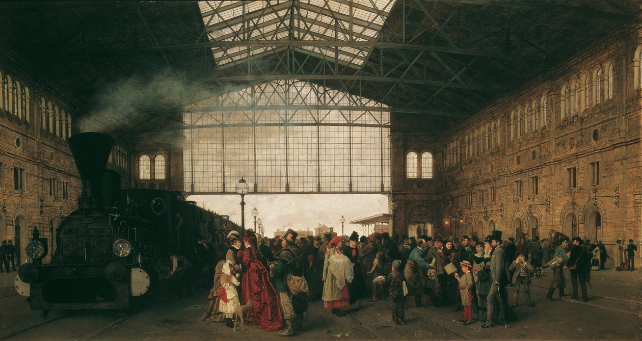 Příjezd vlaku na vídeňský Nordwestbahnhof od Karl Karger