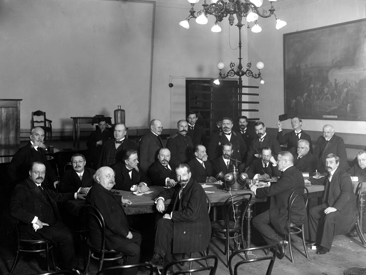 Členové Říšské technické společnosti na setkání k 75. výročí fotografie, 1914 od Karl Karlovich Bulla
