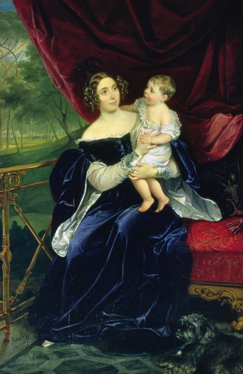 Hraběnka Olga Ivanovna Orlov-Davydov se svou dcerou, 1834 od Karl Pavlovich Bryullov