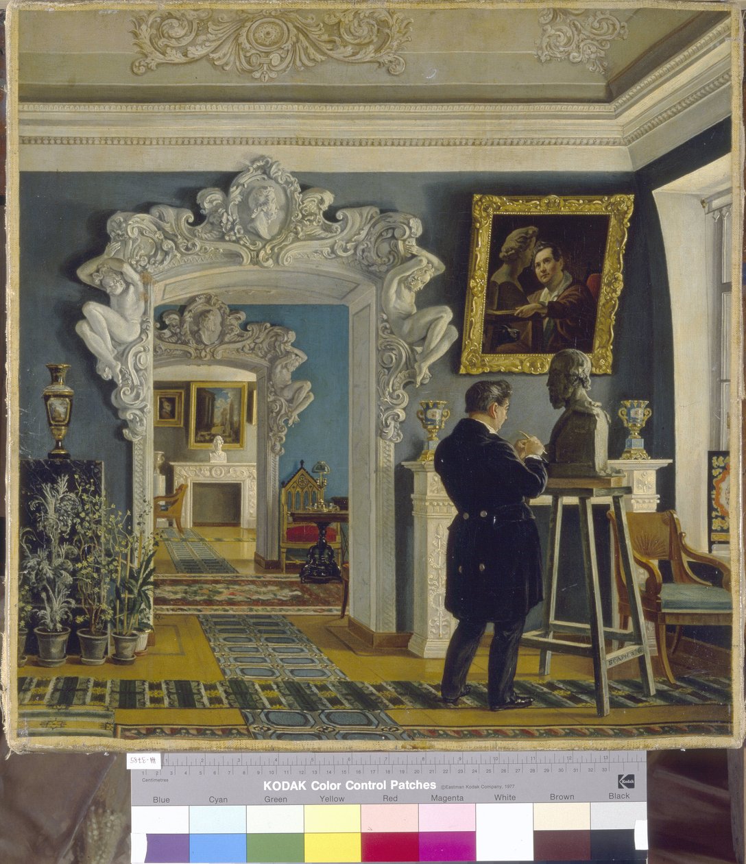 Sochař Ivan P. Vitali (1794-1855) pracující. Obraz Karla Petroviče Bodriho (1812-1894), olej na plátně od Karl Fridrikh Petrovich Bodri