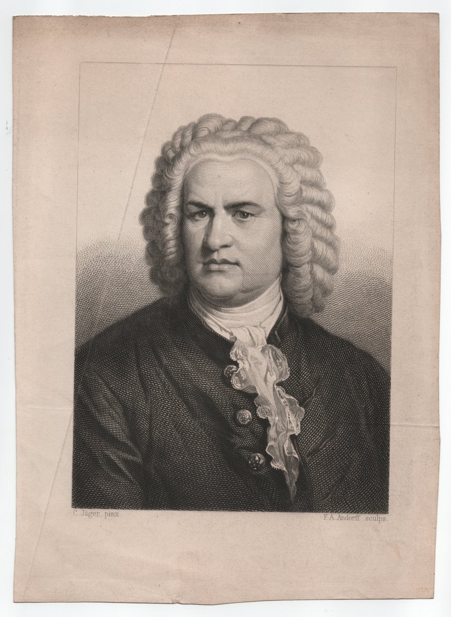 Johann Sebastian Bach (1685-1750) (asi 1850, rytina) od Karl & Andorff Friedrich August (1819 1875) Jager