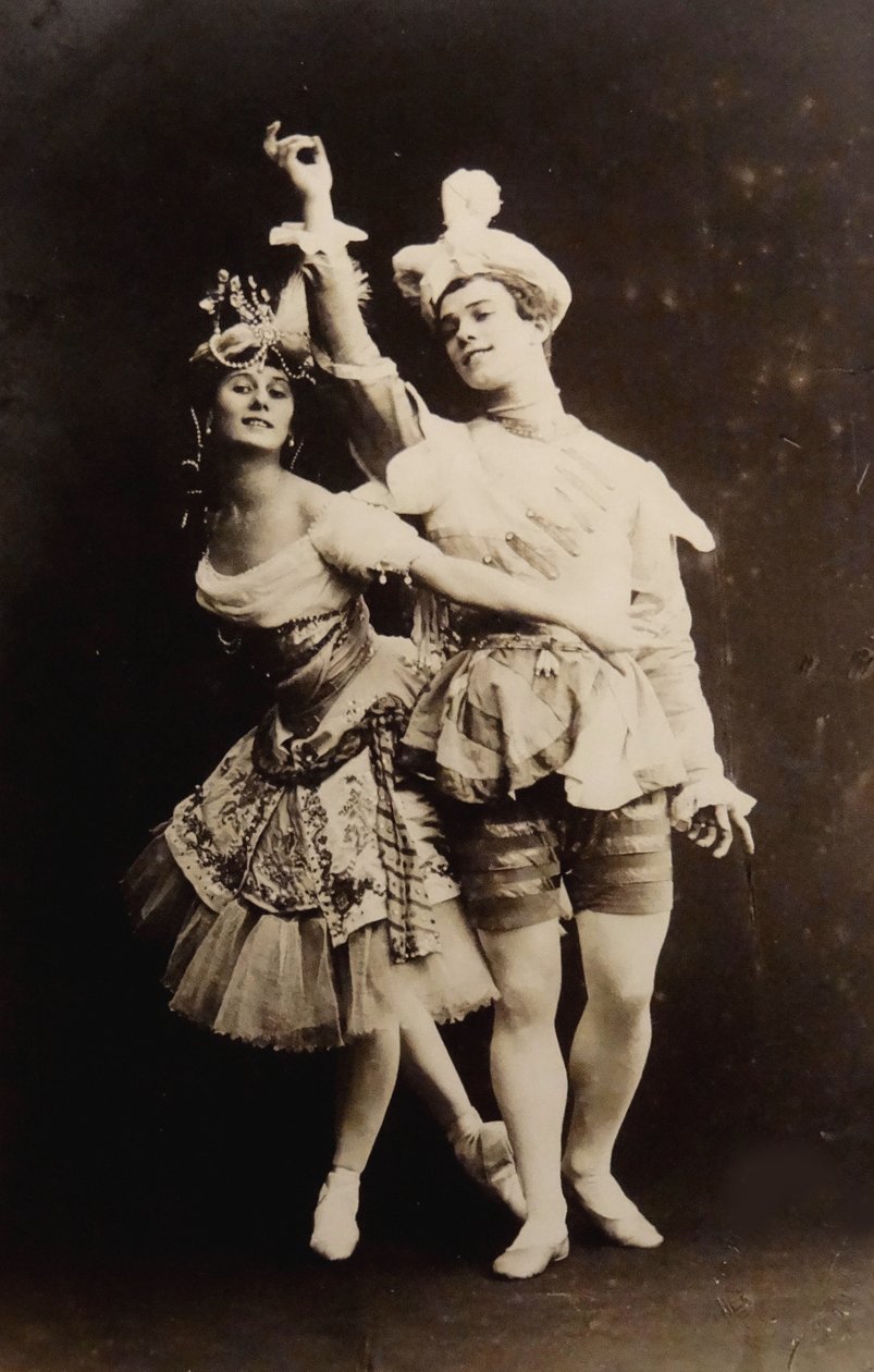 Anna Pavlova a Václav Nižinskij v baletu Le Pavillon dArmide od Nikolaje Čerepnina, 1907 od Karl August Fischer