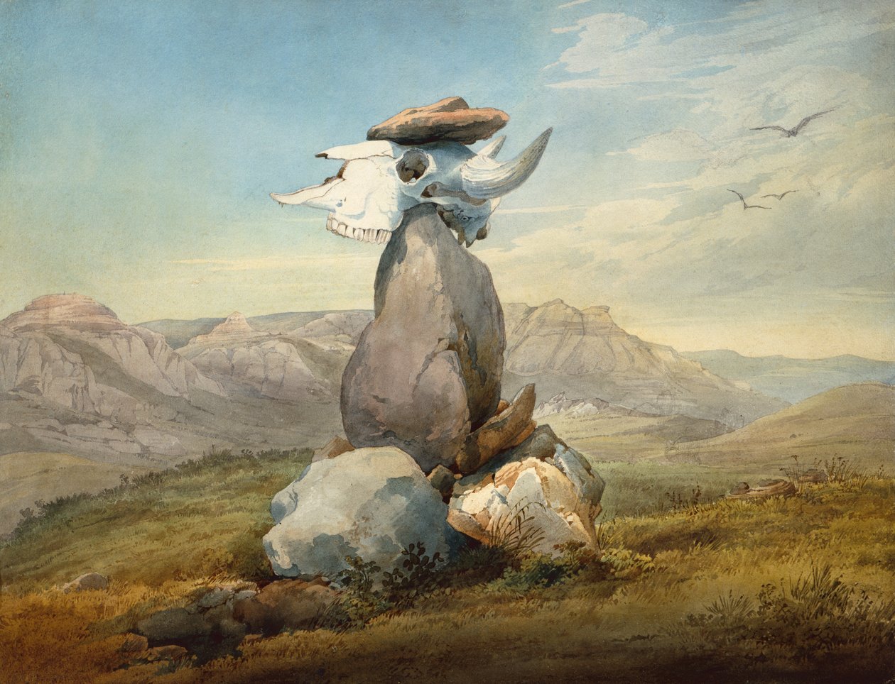 Assinboin lékařství znamení od Karl Bodmer