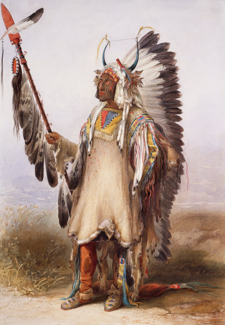 Mató-Tópe, náčelník Mandan od Karl Bodmer