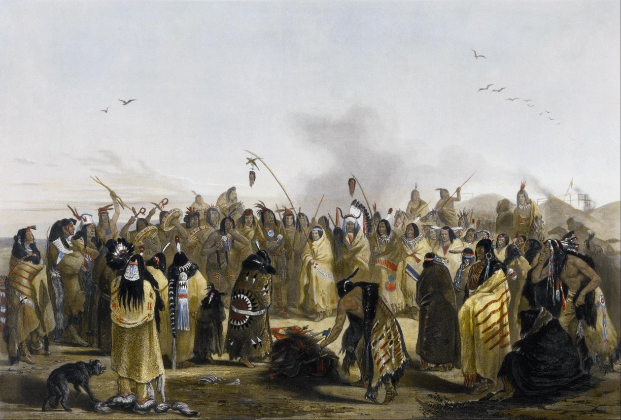 Skalpický tanec minitarres od Karl Bodmer