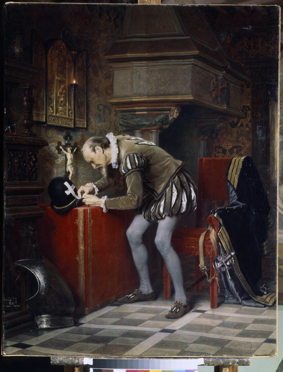 V předvečer sv. Bartoloměje - Gun (Hun), Karl Fjodorovič (1830-1877) - 1868 - Olej na plátně - 115x89,5 - Státní ruské muzeum, Petrohrad od Karl Fedorovic Gun