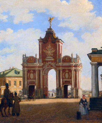 Červená brána v Moskvě, 1844 od Karl Fridrikh Petrovich Bodri