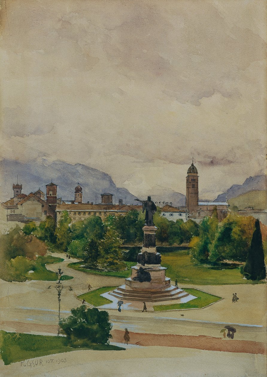Dante Square v Trentu od Karl Friedrich Gsur