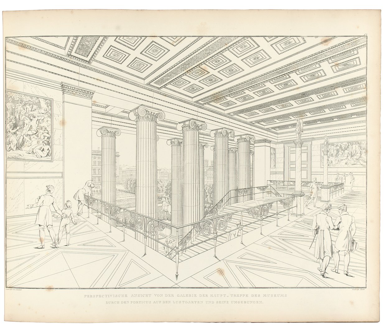 Altes Museum Berlin: Pohled na schodiště, 1852 od Karl Friedrich Schinkel