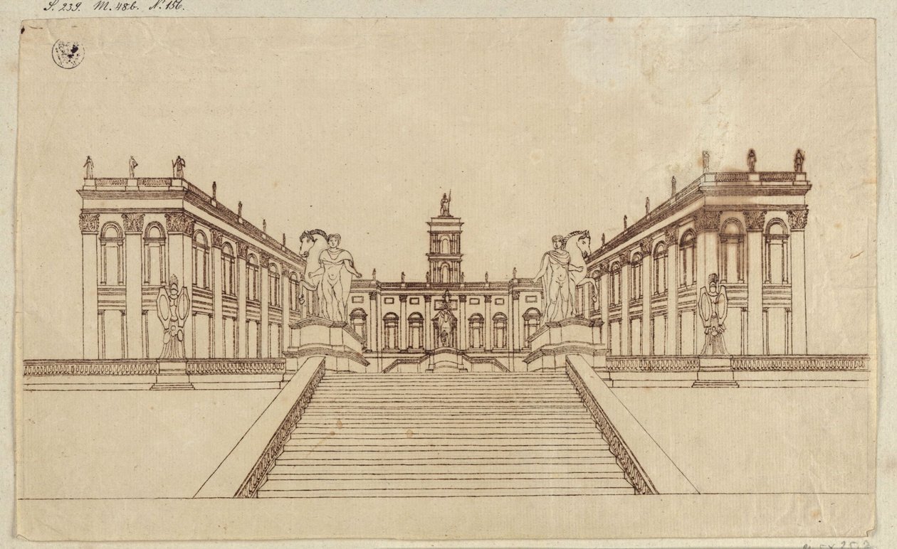 Pohled na Kapitolské náměstí v Římě od Karl Friedrich Schinkel