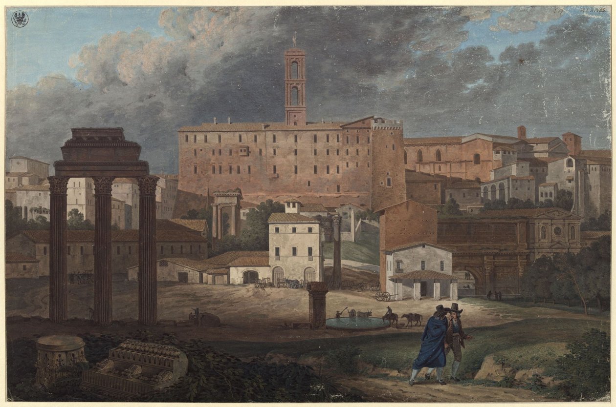Pohled na Kapitol v Římě z Campo Vaccino od Karl Friedrich Schinkel
