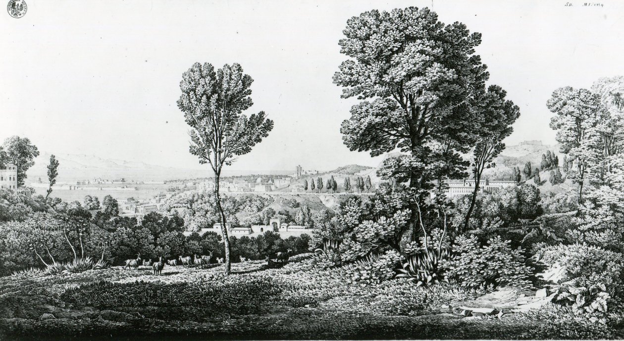Pohled na Messinu a protější pobřeží Kalábrie od Karl Friedrich Schinkel