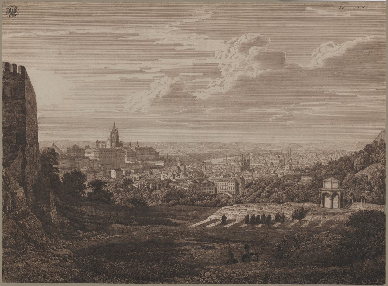 Pohled na Prahu z Laurenzibergu od Karl Friedrich Schinkel