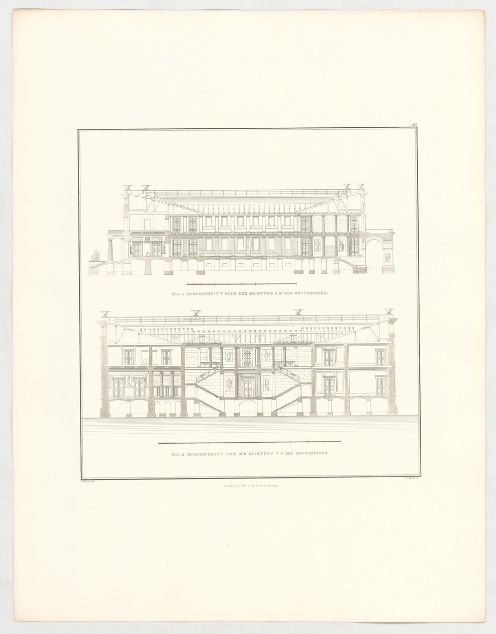 Pohledy na zámek Krzescowice, list 50 ze série „Sbírka architektonických návrhů“ od Karl Friedrich Schinkel