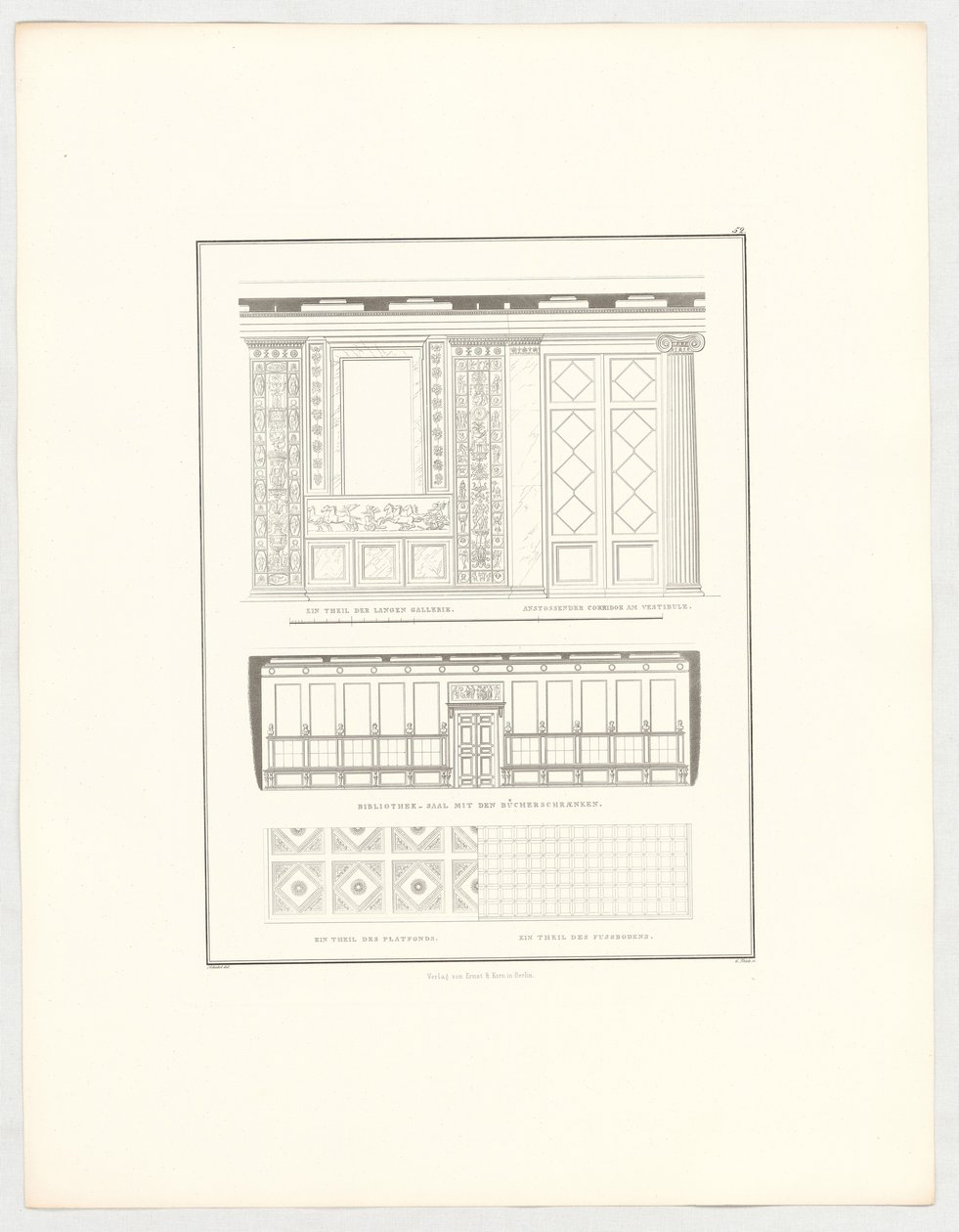 Pohledy na zámek Krzescowice, list 52 ze série „Sbírka architektonických návrhů“ od Karl Friedrich Schinkel