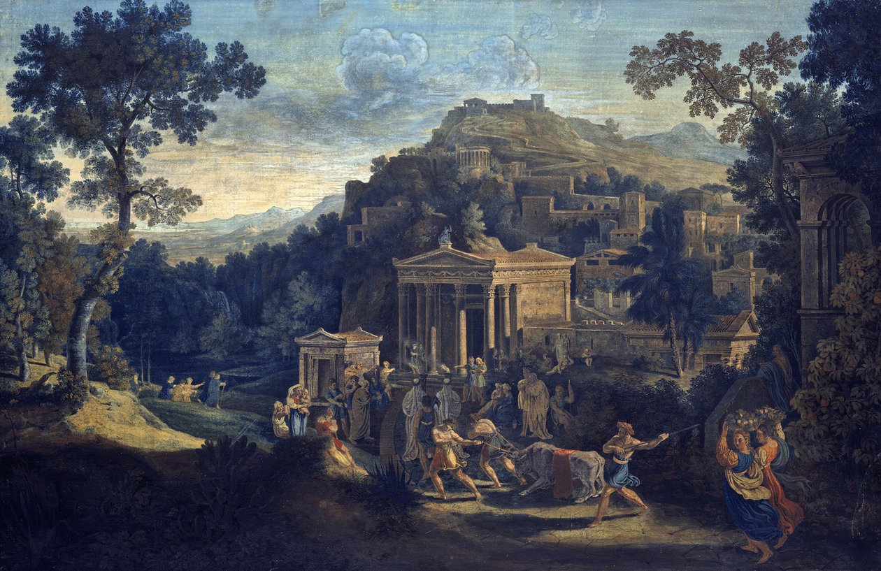 Antické město na hoře od Karl Friedrich Schinkel