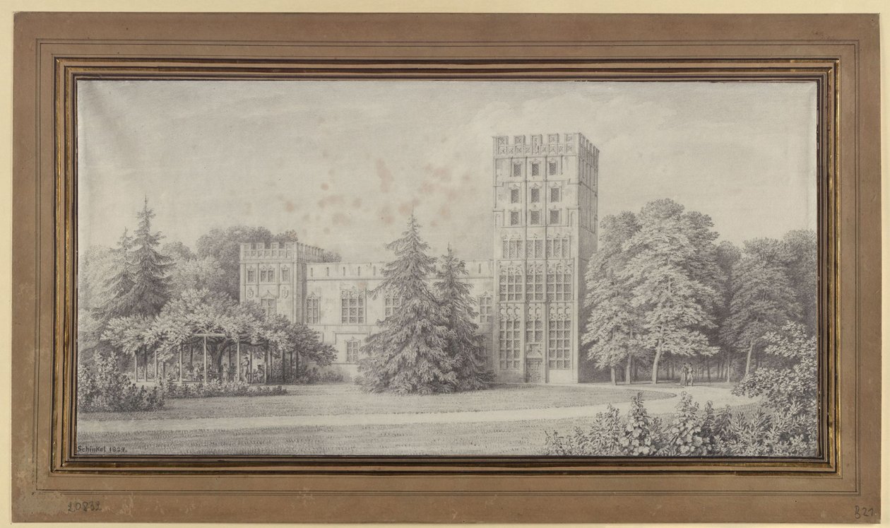 Berlín. Kavalírský dům na Pavím ostrově. Pohled od Karl Friedrich Schinkel