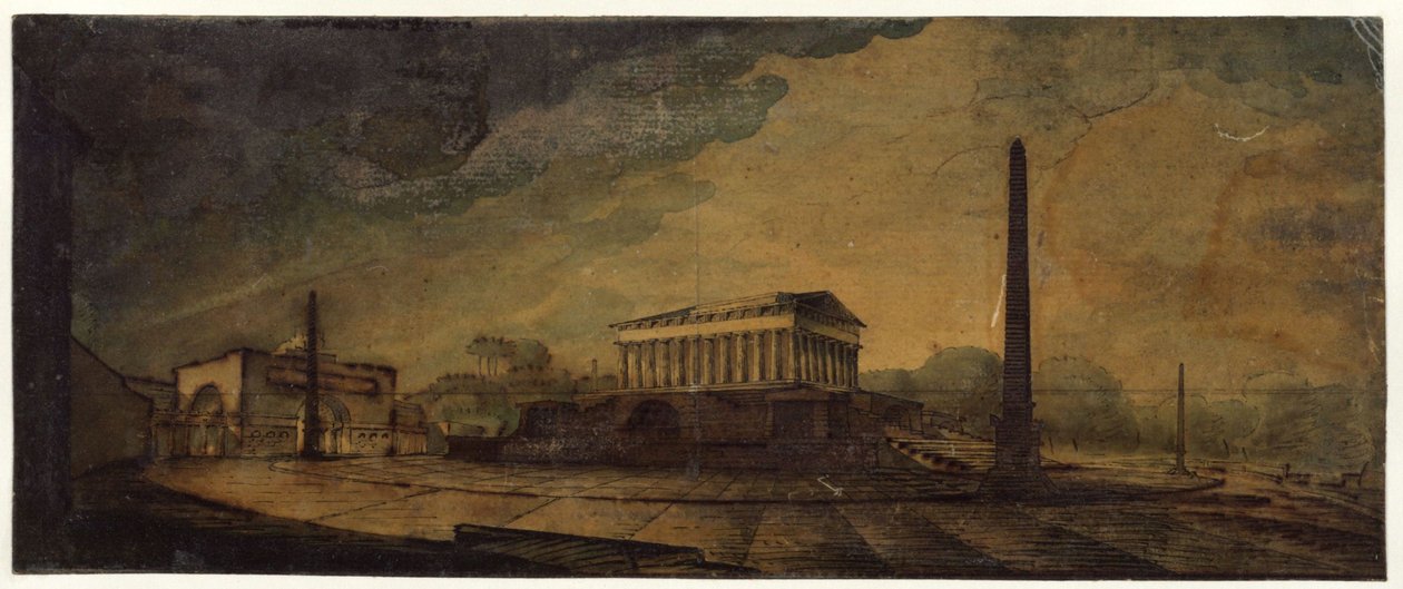 Berlín, Leipziger Platz. Návrh pomníku Fridricha II. Velikého od Karl Friedrich Schinkel