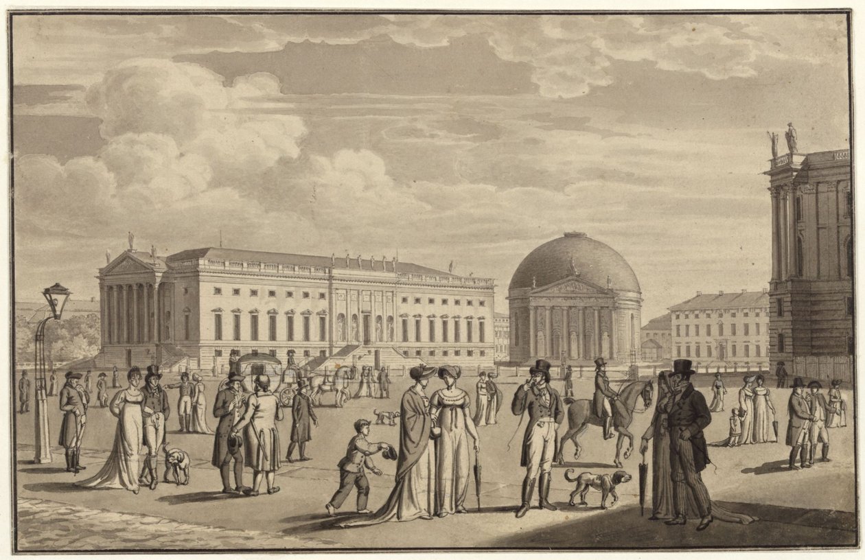 Berlín, Unter den Linden. Pohled na operní dům a kostel sv. Hedviky od Karl Friedrich Schinkel