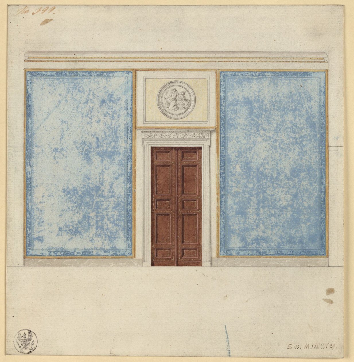Berlín, Wilhelmstraße 102. Palác prince Albrechta Pruského, návrh společenského pokoje od Karl Friedrich Schinkel