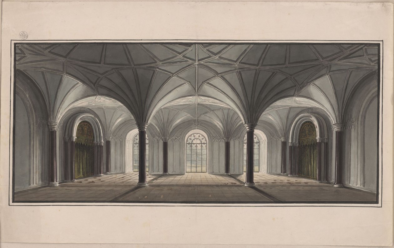 Berlín, Wilhelmstraße. Palais Radziwill (Radziwiłł). Návrh zahradního sálu od Karl Friedrich Schinkel