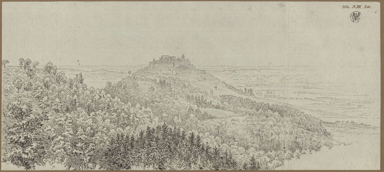 Pohled na pevnost Veste Coburg ze severu od Karl Friedrich Schinkel