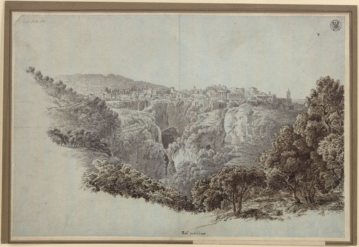 Pohled z Monte Catillo na západ přes údolí Anio (Aniene) na Tivoli od Karl Friedrich Schinkel