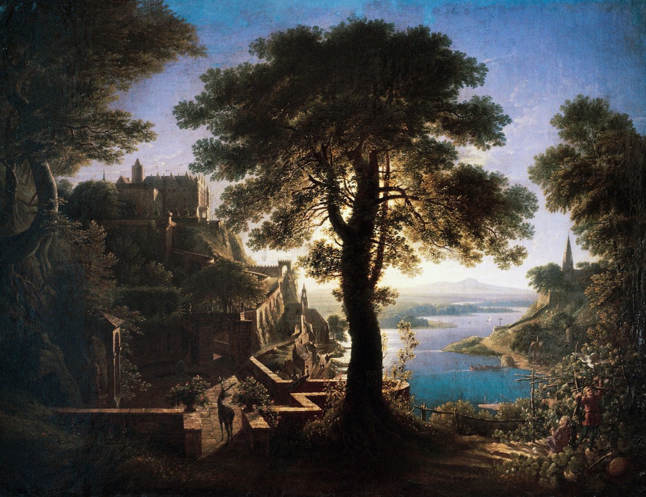 Hrad u řeky od Karl Friedrich Schinkel