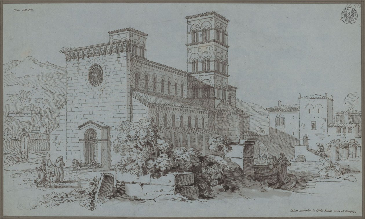 Saracénský kostel v Cittaducale poblíž Abruzz od Karl Friedrich Schinkel