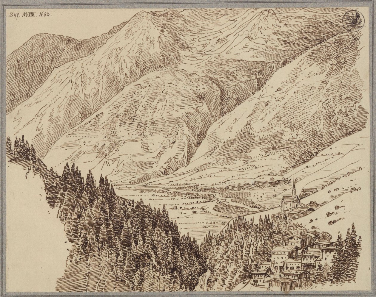 Údolí Gastein s Wildbadem od Karl Friedrich Schinkel