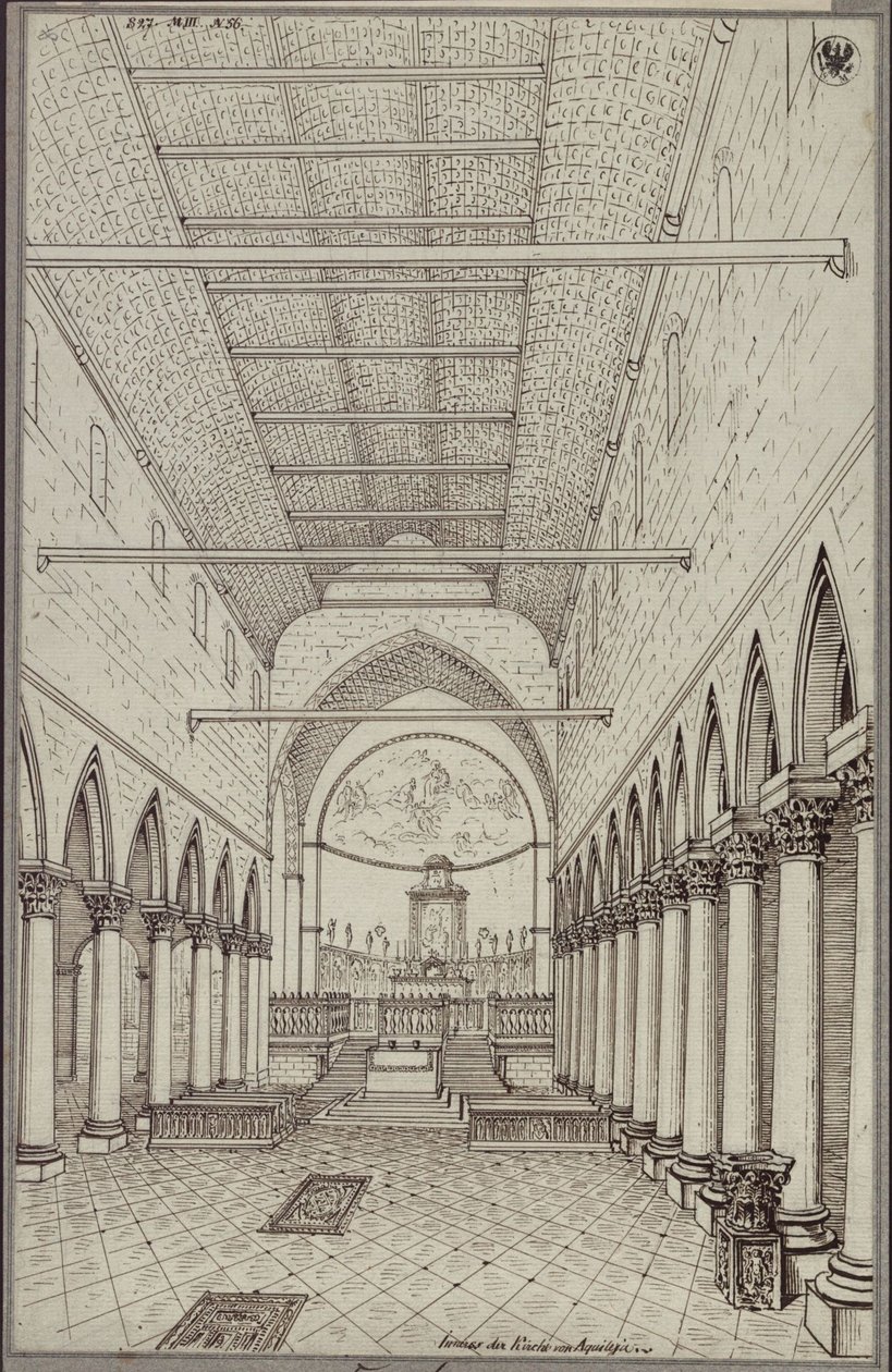 Interiér aquilejské katedrály od Karl Friedrich Schinkel