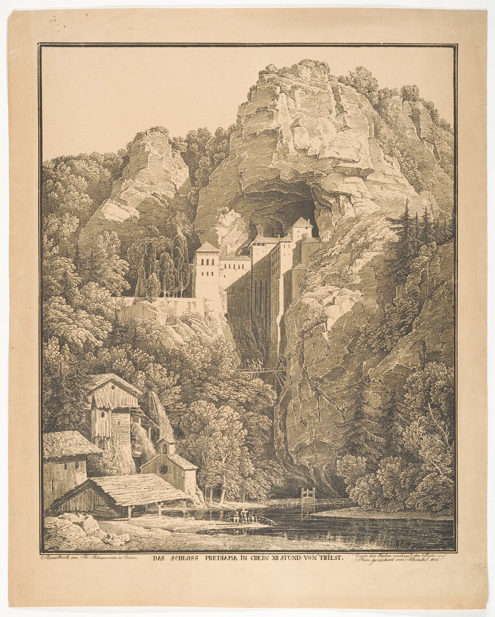 Zámek Prediama v Creinu, 12 hodin jízdy od Terstu od Karl Friedrich Schinkel