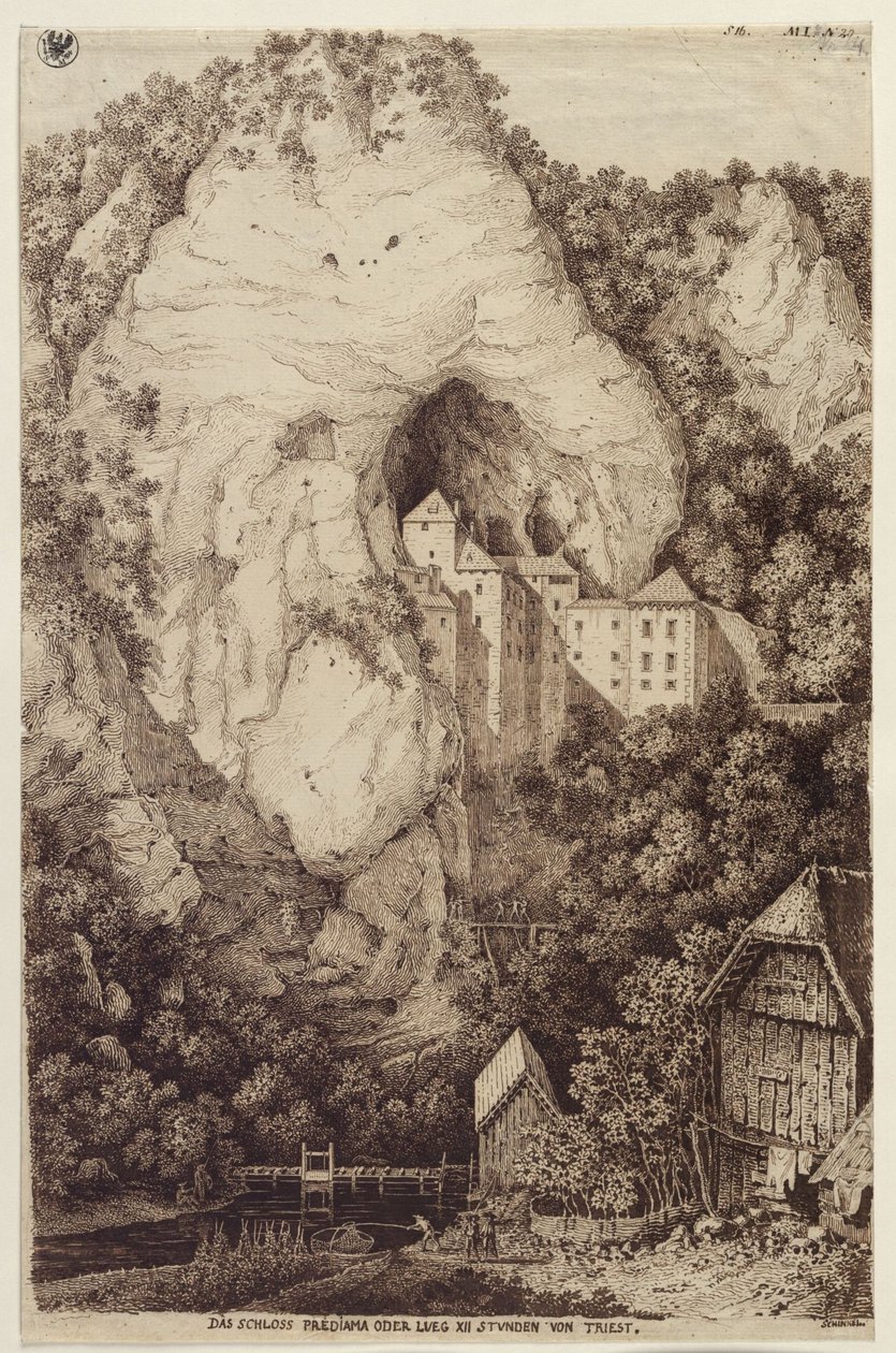 Hrad Predjama neboli Lueg, XII hodin od Terstu od Karl Friedrich Schinkel