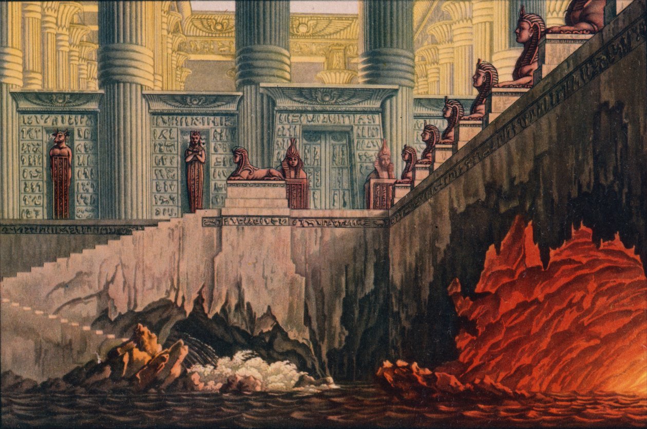 Návrh inscenace Mozartovy opery Die Zauberflote Kouzelná flétna, 1816 od Karl Friedrich Schinkel