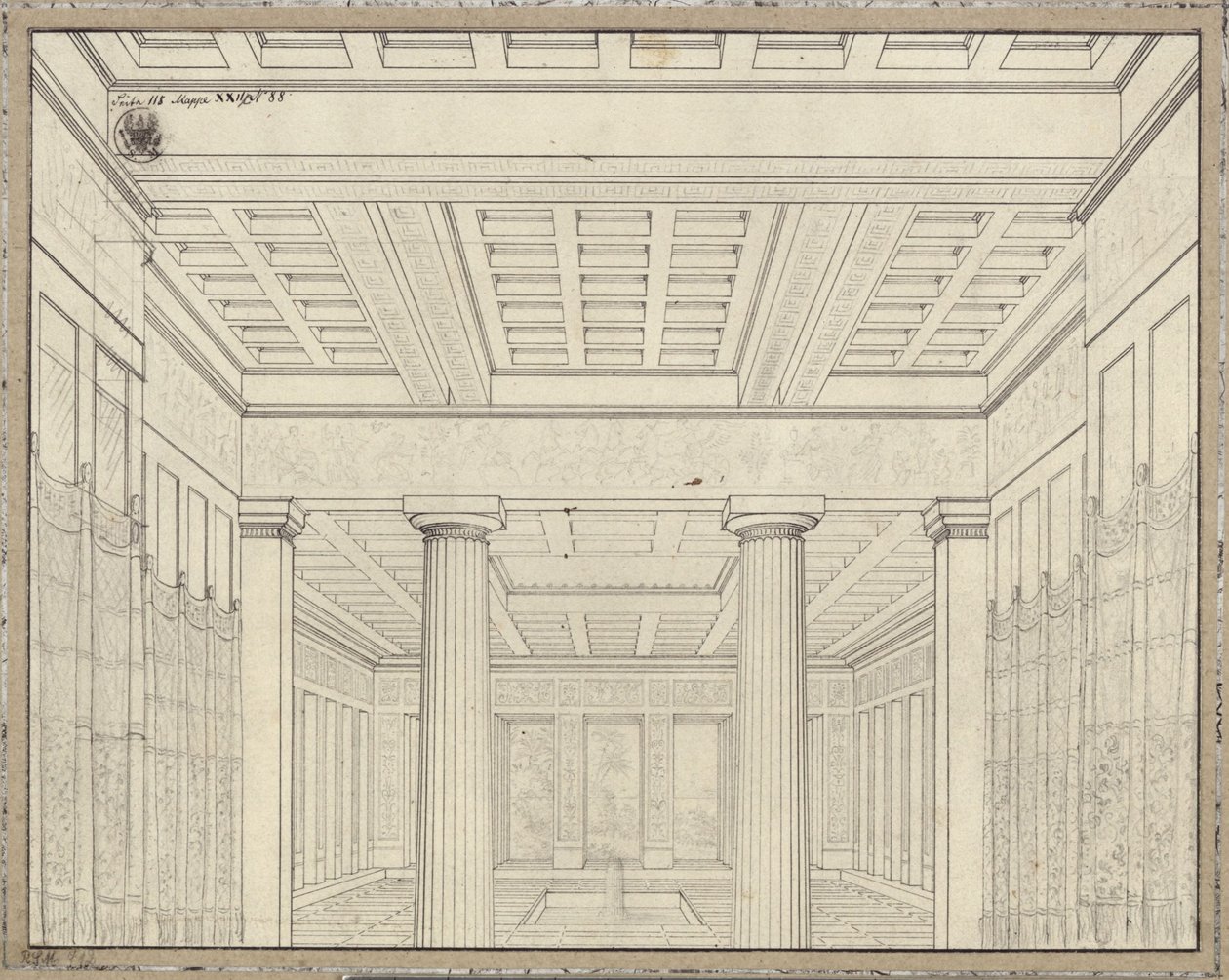 Dido. Opera Bernharda Kleina. Návrh pro 3. dekoraci. Komnata v paláci od Karl Friedrich Schinkel