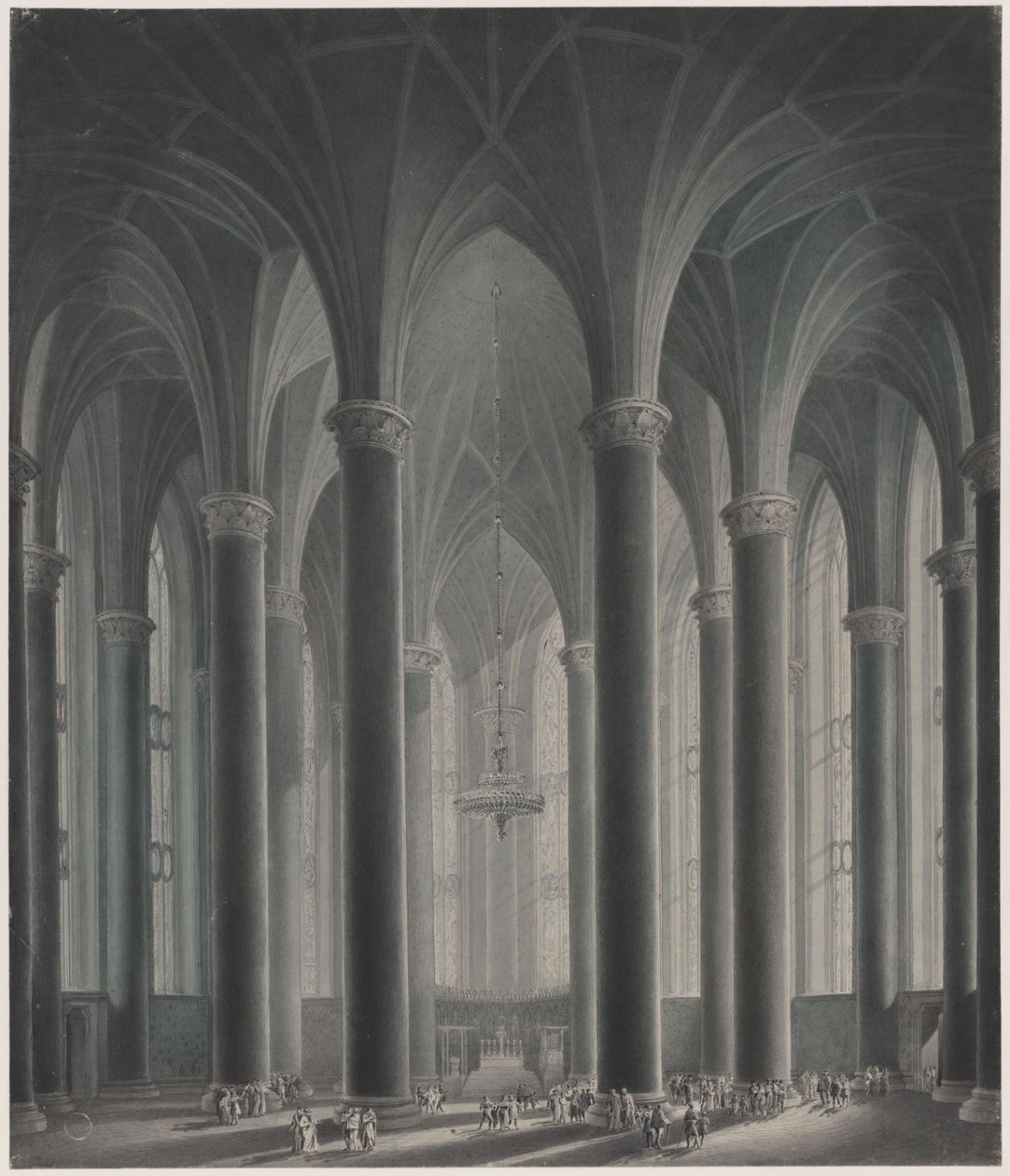 Rezidence knížete. Pohled do interiéru od Karl Friedrich Schinkel