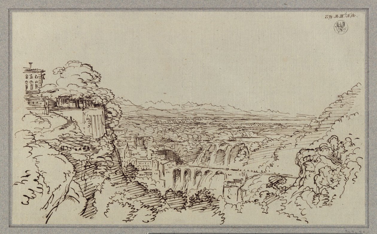Město připomínající polohu Tivoli od Karl Friedrich Schinkel