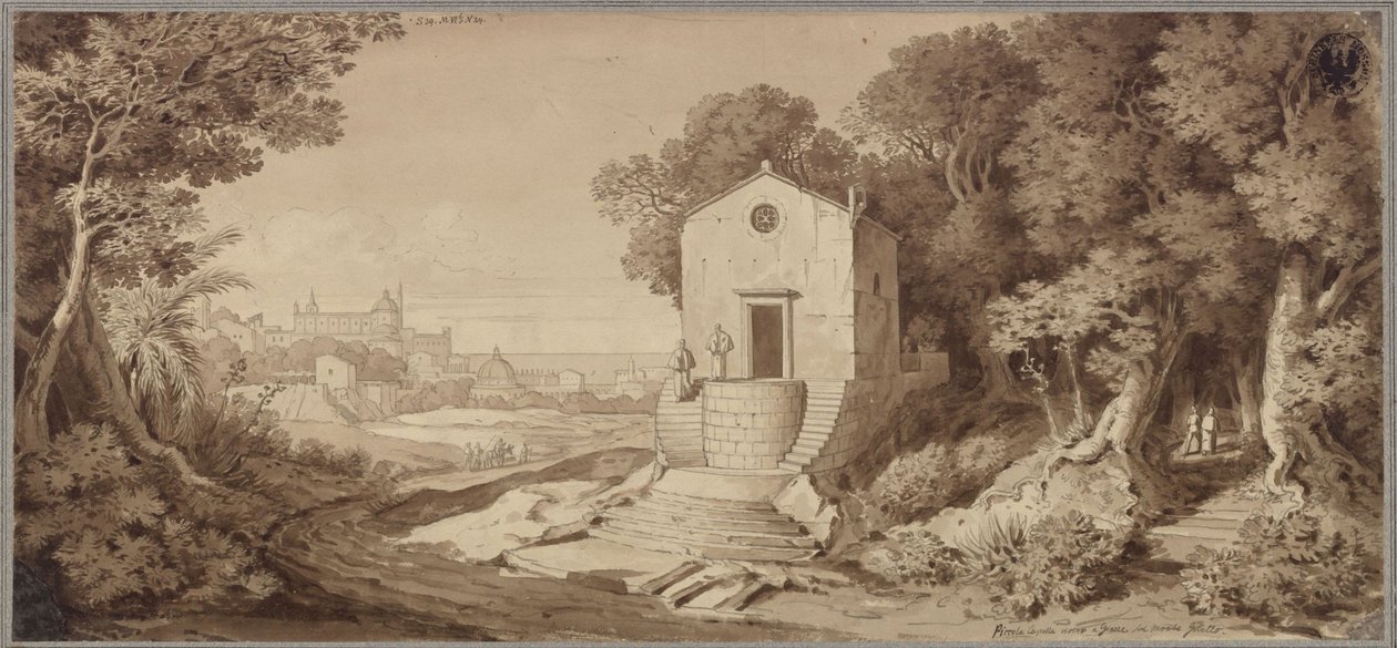 Malá kaple postavená z lávy poblíž Giarre na Etně od Karl Friedrich Schinkel