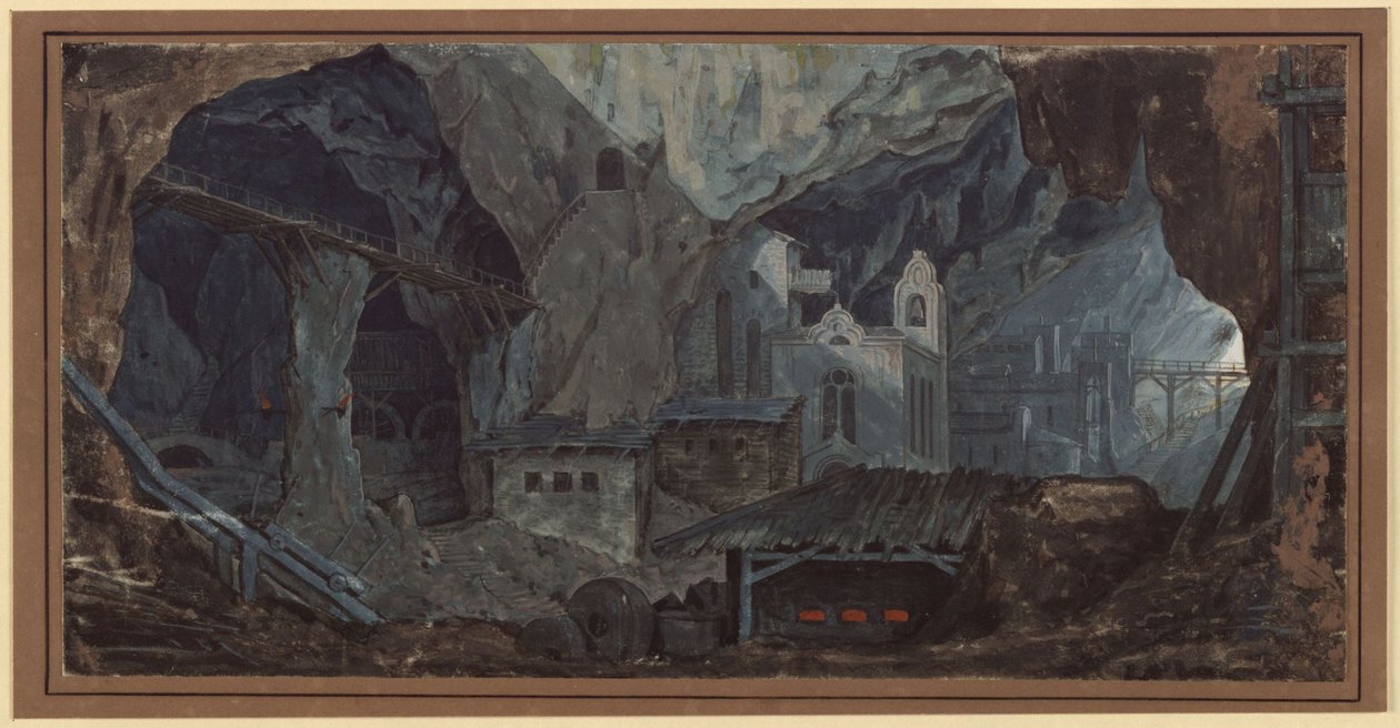 Železný důl v Katalánsku. Pohled do vnitřku od Karl Friedrich Schinkel