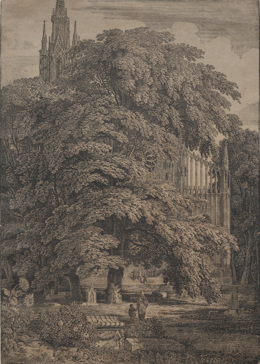 Gotický kostel mezi duby, 1810. od Karl Friedrich Schinkel