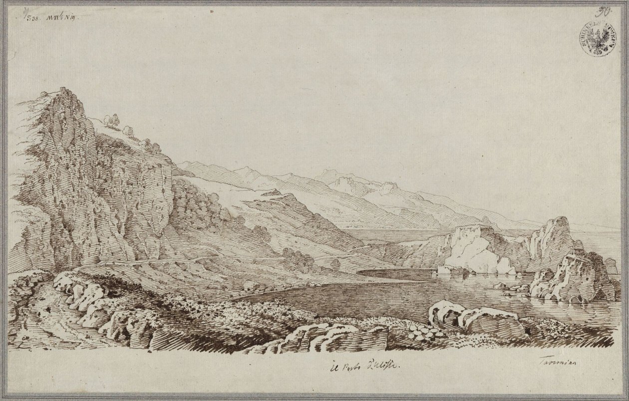 „Odysseův přístav u Taorminy“ / Krajina u Taorminy od Karl Friedrich Schinkel
