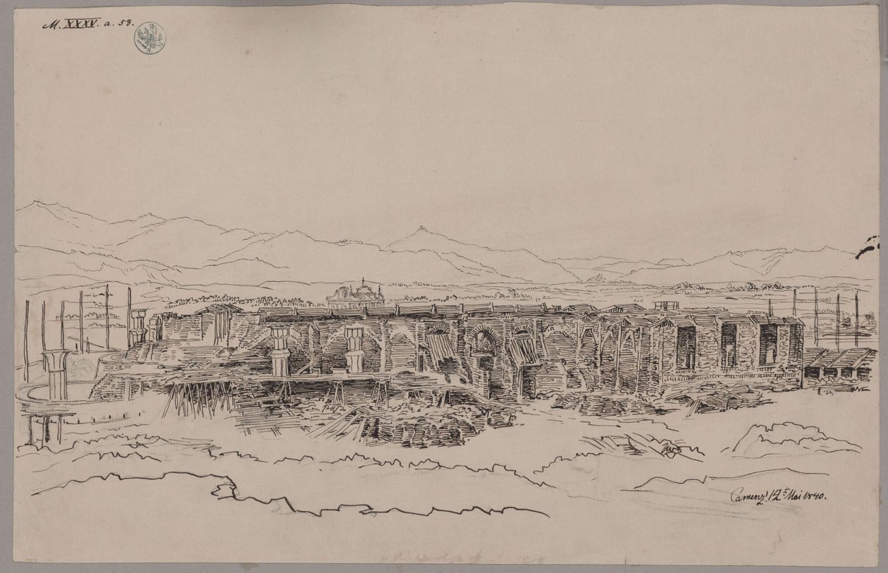 Kamenz. Zámek. Pohled na hlavní budovu od Karl Friedrich Schinkel