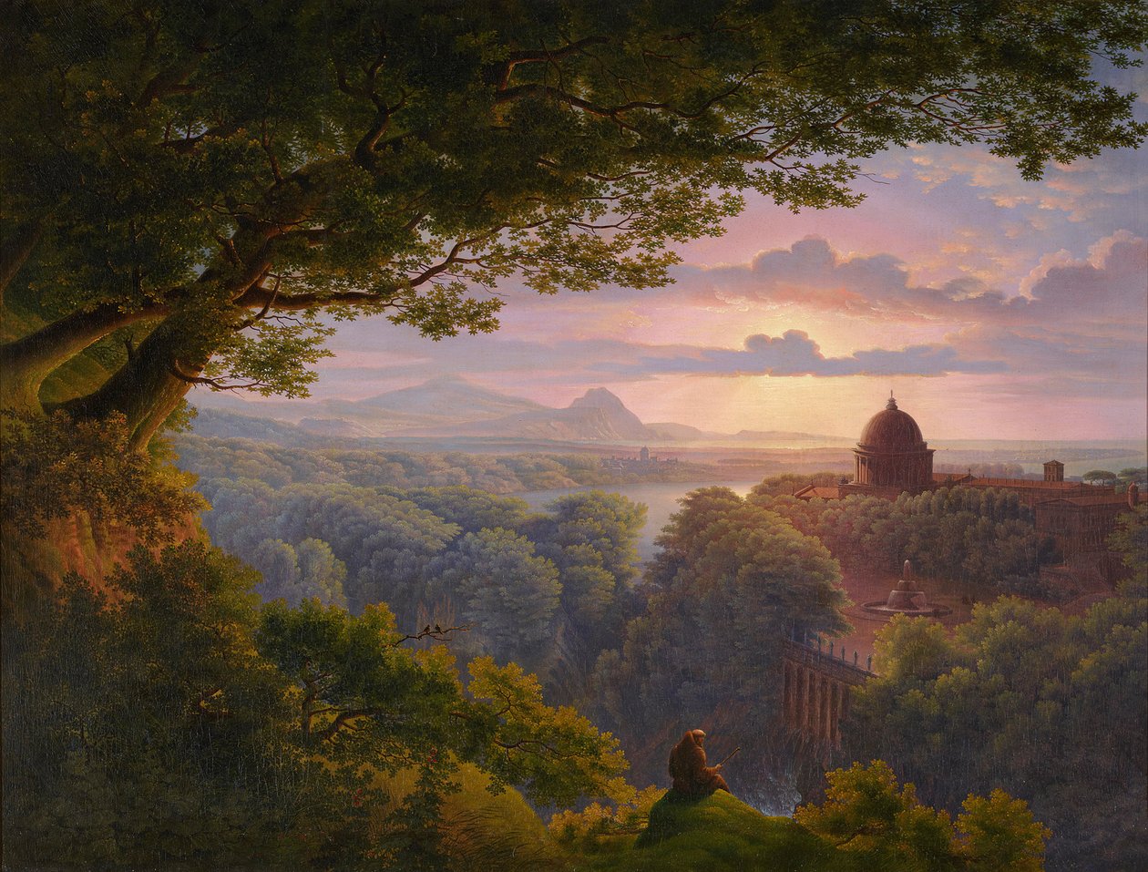 Krajina s poutníkem (kopie podle Karla Friedricha Schinkela) od Karl Friedrich Schinkel