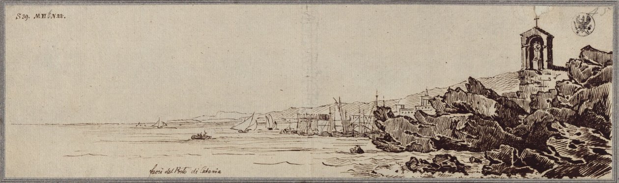 „Lávové masy v přístavu Catania“ od Karl Friedrich Schinkel