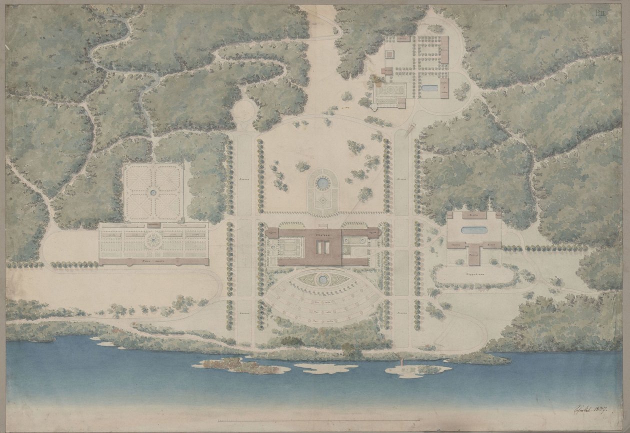 Litva. Wittgensteinův palác. Celkový pohled od Karl Friedrich Schinkel