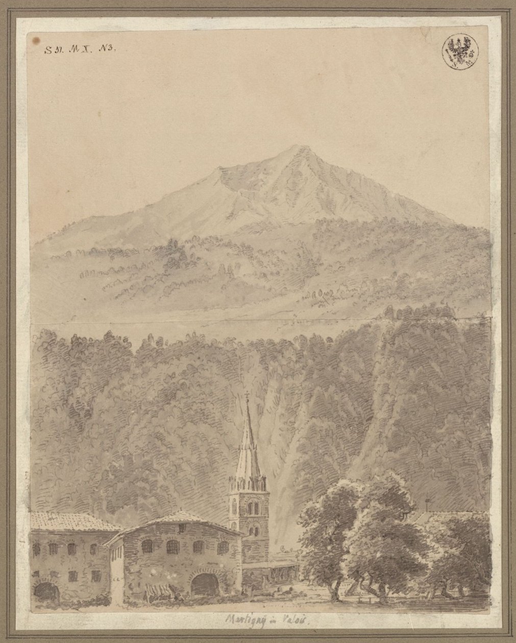 Martigny ve švýcarském kantonu Valais od Karl Friedrich Schinkel