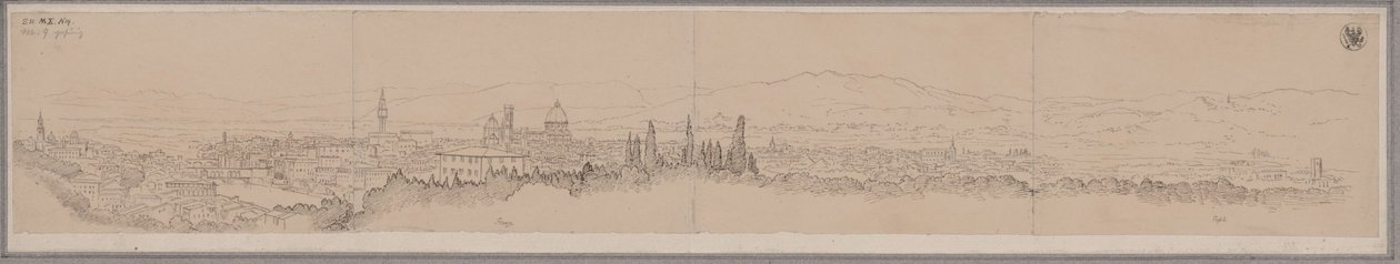 Panoramatický výhled na Florencii a Fiesole od Karl Friedrich Schinkel
