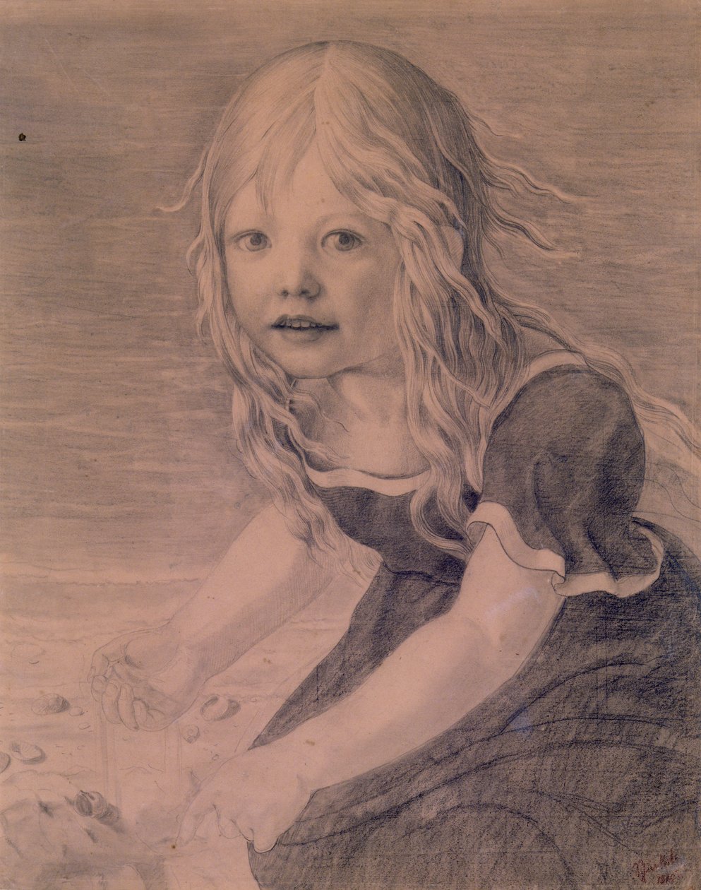 Portrét dcery umělců Marie na pobřeží od Karl Friedrich Schinkel