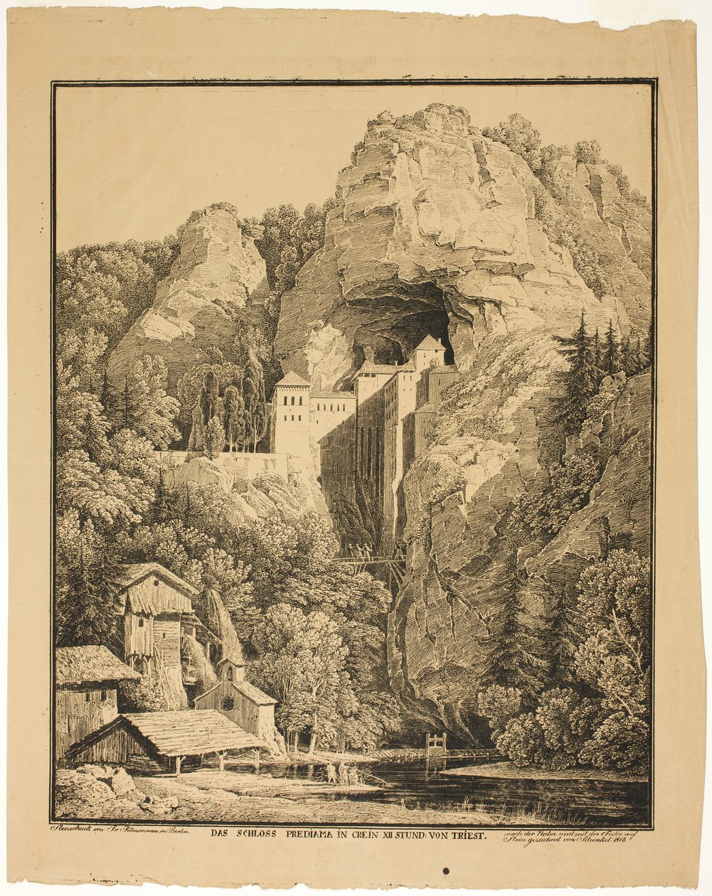 Predjamský hrad a Krein, 12 hodin od Terstu od Karl Friedrich Schinkel